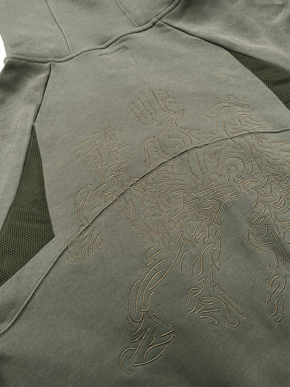 Army Green Triangle Zip-Up