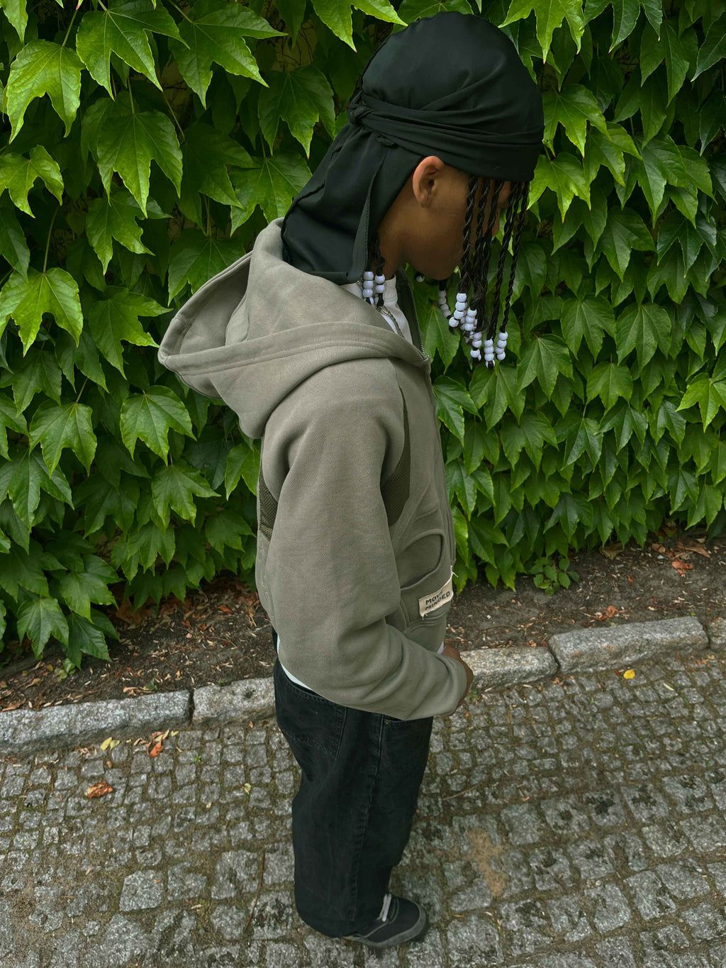 Army Green Triangle Zip-Up